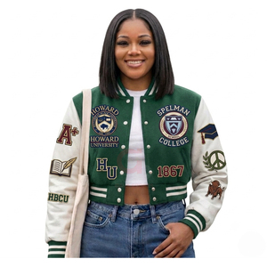 Top Quality Women Cropped Varsity Jackets With Long Sleeves Best Baseball Jackets for Ladies Wholesale letterman college jacket - Product Image 2