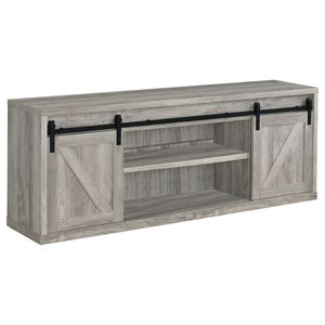 2-Door Grey Driftwood Engineered Wood <b>TV</b> <b>Stand</b> - Product Image 2