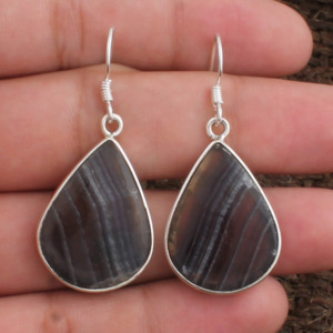 Pendientes de Plata de Ley 925 con Fluorita Natural en Forma de Corazón, Estilo Vintage, para Mujer, Joyería Fina, Regalo para Bodas y Fiestas - Product Image 2