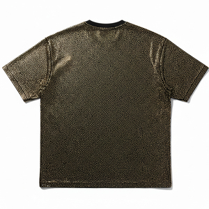 T-shirt imprimé oversize tendance 2026 avec strass pour homme, logo personnalisé, streetwear Y2K, coton épais, épaules tombantes, motif graphique - Product Image 3