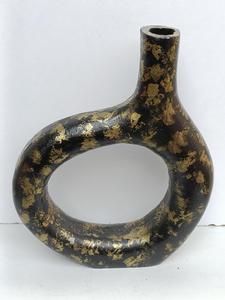Modern Abstract <b>Vase</b> <b>Unique</b> Asymmetric Circular Vessel Minimalist Nordic Style Decorative Pot for Shelf Styling Home Decor - Product Image 2
