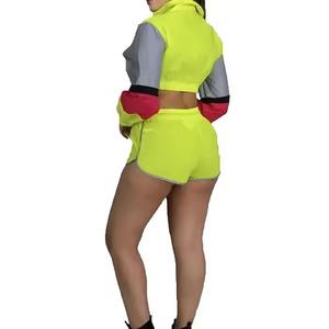 Survêtements coupe-vent légers pour femmes, ensembles 2 pièces, shorts taille haute boutonnés, combinaisons grandes tailles, streetwear, 100 % imperméables - Product Image 6