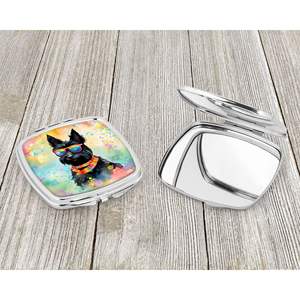 Scottish Terrier Hippie Dawg Compact Folding Handheld <b>Makeup</b> <b>Mirror</b> Portable Decorative <b>Travel</b> Gift for Women and Girls - Product Image 3