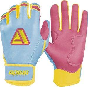 Guantes de Bateo de Béisbol Ligeros, Duraderos, Suaves al Tacto, de Cuero de Primera Calidad, Antideslizantes, con Cierre de Gancho y Bucle, Color Azul Cielo y Amarillo - Product Image 4