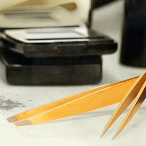 แหนบถอนขนคิ้วแหนบคิ้วเคลือบทองทนทานสำหรับดูแลส่วนบุคคล - Product Image 5