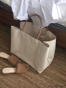 Bolso Tote de Lona para Mujer con Asas de Cuero PU Marrón, Bolso de Hombro Minimalista con Parte Superior Abierta - Product Image 2