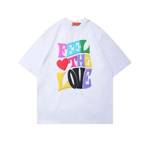 T-shirts pour hommes à manches courtes, style streetwear décontracté, 100% coton, épaules tombantes, logo personnalisé, impression en relief surdimensionnée, t-shirt unisexe - Product Image 6