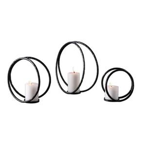 Porte-bougie décoratif de style européen pour la maison, en acier inoxydable et béton, forme ronde unique. - Product Image 3