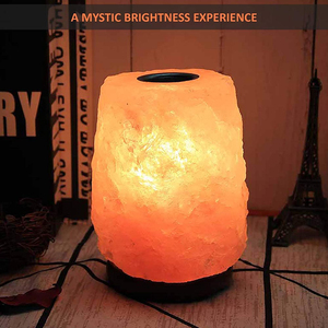 Hand Finished Natural <b>Pink</b> Himalayan <b>Salt</b> <b>Lamp</b> Decorative Crystal Lighting Piece with Warm Atmospheric Glow Organic Shape - Product Image 2