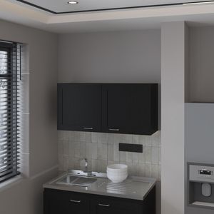 FM FURNITURE Nakya Armadietto da Cucina a 2 Ante Nero - Product Image 1