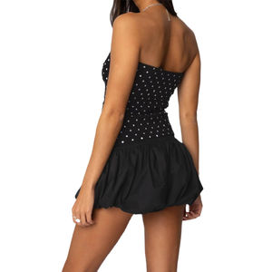 Dark Strapless <b>Top</b> Black and White Crop <b>Top</b> Essential Summer Going Out Bandeau for Nightclub & <b>Festival</b> with customization - Product Image 2