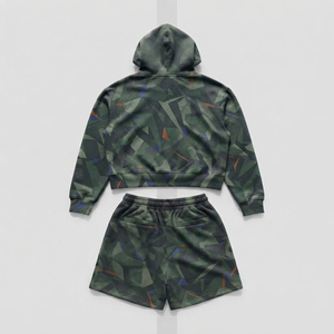 Ensemble de survêtement sublimé pour homme avec short à cordon de serrage et haut à manches longues – Style décontracté streetwear pour l'hiver - Product Image 2