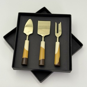 Juego de Herramientas para Queso de Lujo, Hecho a Mano, de Acero Inoxidable con Mango de Resina, Utensilios de Mesa Elegantes para Bodas y Ocasiones Especiales - Product Image 1