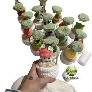 Maceta de Ganchillo con Forma de Animal, Muñeco de Peluche Hecho a Mano, Flor Decorativa de Hilo, Lindo Regalo para la Estética de la Habitación y Decoración del Escritorio - Product Image 1