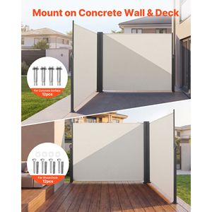 Tenda Laterale Retrattile per Patio Esterno 180x600 cm con Tessuto in Poliestere 180 g/m² Impermeabile, Parasole 4m con Materiale in PC - Product Image 4