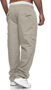 Pantalon cargo pour homme, coupe décontractée, pantalon de sport, jogging, pantalon de survêtement avec cordon de serrage, pantalon d'extérieur avec poches - Product Image 3