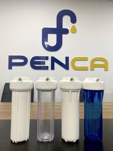 Carcasa de filtro de agua de plástico PP de 10 y 20 pulgadas, filtración de agua en el hogar Manual, carcasa de filtro azul grande transparente, venta al por mayor - Product Image 2