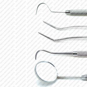 Dental Examination Tools Kit Of 4 PCS Explorer <b>Sickle</b> Scaler Tweezers Mirror Stainless Steel Dental Diagnostic Kit CE Certified - Product Image 2