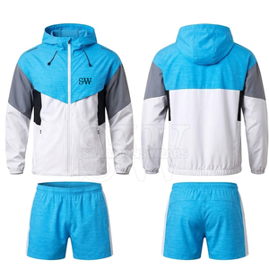 Ensemble court coupe-vent à capuche de qualité supérieure, coupe décontractée confortable, idéal pour l'hiver, streetwear décontracté, 100 % polyester - Product Image 5