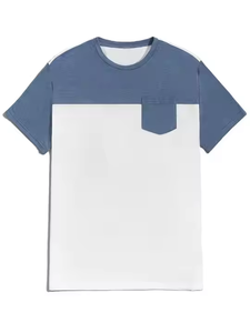Wholesales Summer 100% Cotton T-<b>Shirt</b> With Front <b>Pocket</b> Breathable Men's T-<b>Shirts</b> - Product Image 5