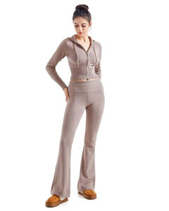 Conjunto Deportivo de Dos Piezas para Mujer, Pantalones Deportivos de Punto, Talla Grande, Casual, con Capucha, para Invierno y Otoño, 100% Nailon - Product Image 3