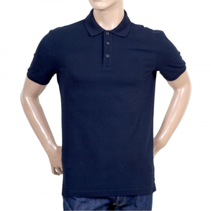 เสื้อโปโลผู้ชายทรงเข้ารูป สีดำ ผ้าฝ้าย แขนสั้น สไตล์ลำลอง ผ้าถัก สีพื้น ดีไซน์เรียบง่าย - Product Image 4