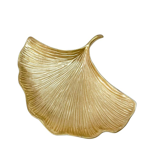 Plateau à bijoux en métal, petit porte-bagues en forme de feuille, organiseur de bijoux, plateau à bibelots pour coiffeuse, décoration de Noël et d'anniversaire - Product Image 1