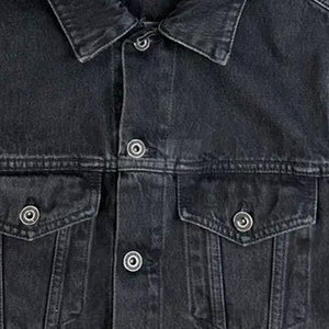 Veste en jean pour homme, coupe slim, fabrication professionnelle, décontractée, pour l'extérieur, hiver, 100% coton, écologique, respirante, logo personnalisé - Product Image 3