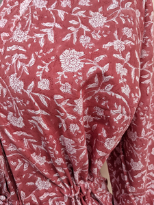 เดรสโบโฮขายดีปี 2026 เดรสยาวฤดูร้อน เดรสลายบล็อกพิมพ์ เดรสลำลอง เดรสโบโฮชิค เดรสคอวี แขนยาว เดรสลายดอกไม้ - Product Image 5