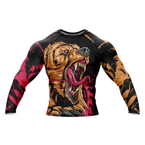 Hot Sale Custom <b>Long</b> <b>Sleeve</b> Rash Guard for Gym and BJJ MMA Quick Dry Compression Shirts Made of Spandex and Nylon Fabric - Product Image 1