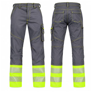 กางเกงทำงานนิรภัยสะท้อนแสงสำหรับผู้ชาย Hi-Vis ผ้าฝ้าย 100% คุณภาพสูง สำหรับงานเหมืองและจราจร ผลิตในประเทศปากีสถาน - Product Image 1