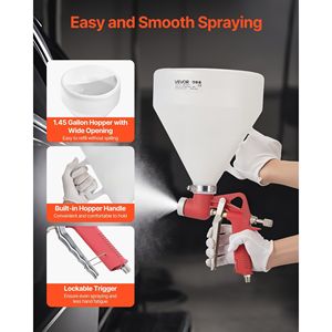 Professionale 1.45 gallone per pittura a secco per parete a secco spruzzatore di aria tramoggia pistola a spruzzo 3 ugelli (3.5mm 8mm) per pistole a spruzzo - Product Image 6