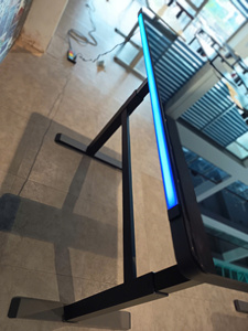 Modern Electric Adjustable Height <b>Desk</b> with Tempered Glass Top LED Lights USB Type-C <b>Standing</b> <b>Desk</b> - Product Image 2