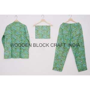 ชุดนอนผ้าฝ้ายแท้ 100% ลายดอกไม้สำหรับผู้หญิง สวมใส่สบายสไตล์ลำลอง แขนยาว ผ้าถัก เหมาะสำหรับฤดูใบไม้ร่วง ฤดูร้อน และฤดูใบไม้ผลิ - Product Image 5