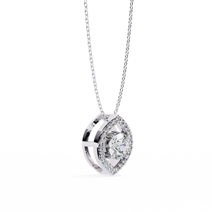Gold Plated Diamond Pendant Oval Open <b>Frame</b> Charm Round Brilliant Stone Luxury Jewelry for Women - Product Image 3