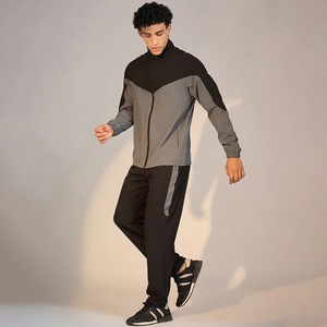 Custom Logo Men Winter Tracksuit Set Polyester Spandex 2 Piece <b>Zip</b> Jacket Jogger Pants Sportswear - Product Image 4