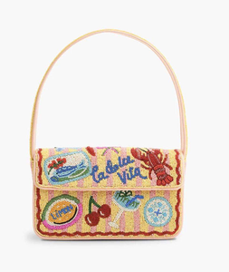 Sac à main bandoulière artisanal en perles de rocaille, broderie, multi-usages, fait main, classique, en coton, motif floral, avec sangle réglable - Product Image 1