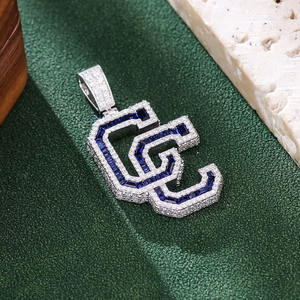 Colgante con Letra USC, Chapado en Rodio, con Circonita, Joyería Hiphop, Accesorio de Moda Unisex - Product Image 3