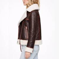 Veste en peau de mouton respirante Elinor Choco Brown - Veste en peau de mouton marron - Cuir