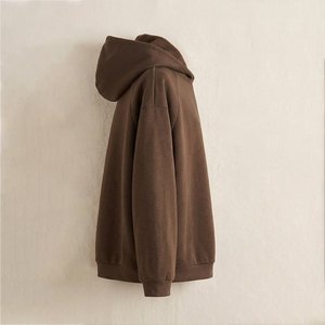 Sweat-shirt zippé marron décontracté pour femme, personnalisable avec logo, en tissu éponge uni, manches longues, doux, chaud et respirant, idéal automne/hiver – Forte demande - Product Image 3