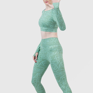 High Quality Yoga Top For Women's Long Sleeve Professional Product Fitness With Chest <b>Pad</b> Slim Fit Sports Wear Yoga Top Women's - Product Image 4