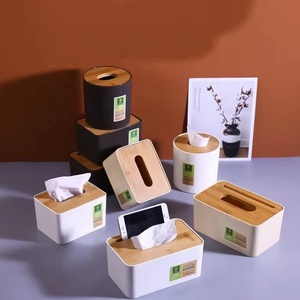 Caja de papel de madera de bambú de alta calidad para un almacenamiento de papel tisú conveniente y fácil de usar. - Product Image 1