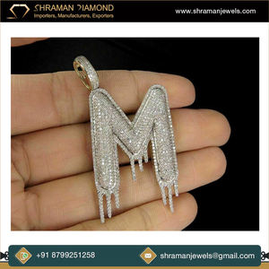 Collar de Plata 925 Bañado en Oro con Letra Inicial Personalizada, Diseño Goteado, con Moissanita, Joyería Fina de Moda - Product Image 4