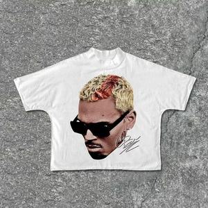 Personalizado DTG impresión hombres Boxy Fit Crop camiseta de talla grande de gran tamaño Drop Shoulder 2 Panel Boxy Tee Unisex 100% algodón hombres camisetas - Product Image 6