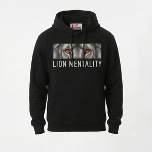 Red Rooks Unisex Lion Mentality Winter Hoodie Polyester/Cotton French Terry Raglan Sleeve Zipper Casual Regular <b>Fit</b> - Product Image 1
