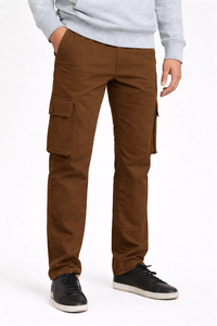 Pantalones Cargo para Hombre Rust Brown Utility Comfort – Un prenda esencial resistente para el día a día, hecha con tela duradera y rica en algodón - Product Image 1
