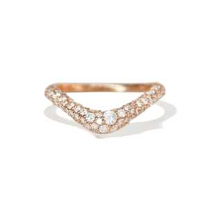 Bagues superposables ondulées demi-éternité en diamant de laboratoire pavé 0,88 ct certifié, bijoux de luxe élégants et modernes pour le quotidien, 14K - Product Image 5