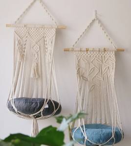 Hamac pour chat en macramé, lit suspendu bohème pour chat, mobilier pour animaux de compagnie - Product Image 1