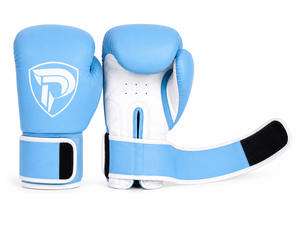 Guantes de Boxeo Profesionales Portátiles Dumela International, Color Azul Cielo y Blanco, Cuero Genuino, Personalizados, de Alta Calidad para Entrenamiento - Product Image 2