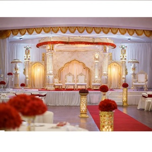 Mandaps de mariage indien dernière conception entièrement fibre Mandap ensemble pour mariage sculpté Mandap vente personnalisable blanc mariage scène ensemble - Product Image 1